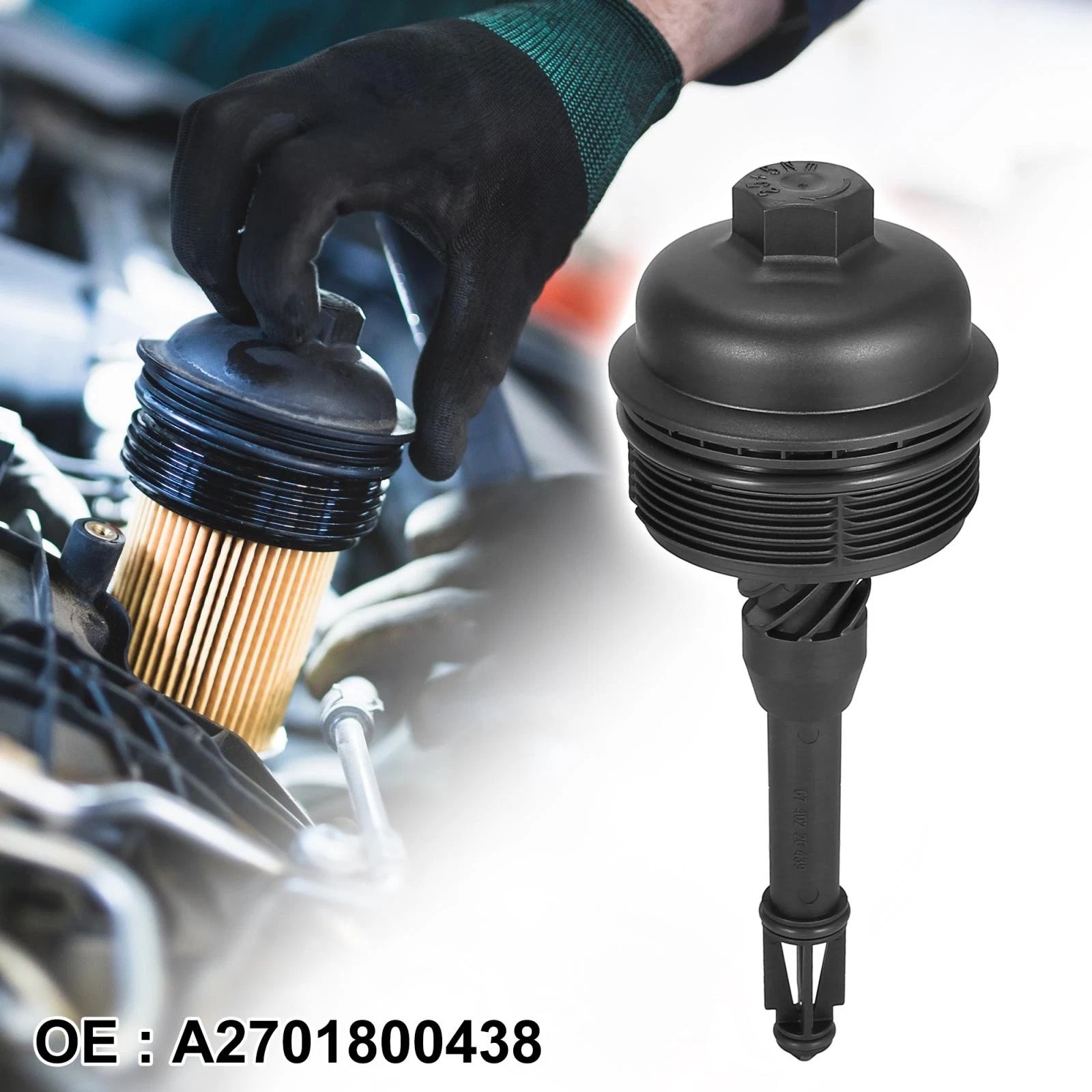 Oil Filter Cap Assembly for Mercedes-Benz B250 C300 E300 (2012–2019) A2701800438