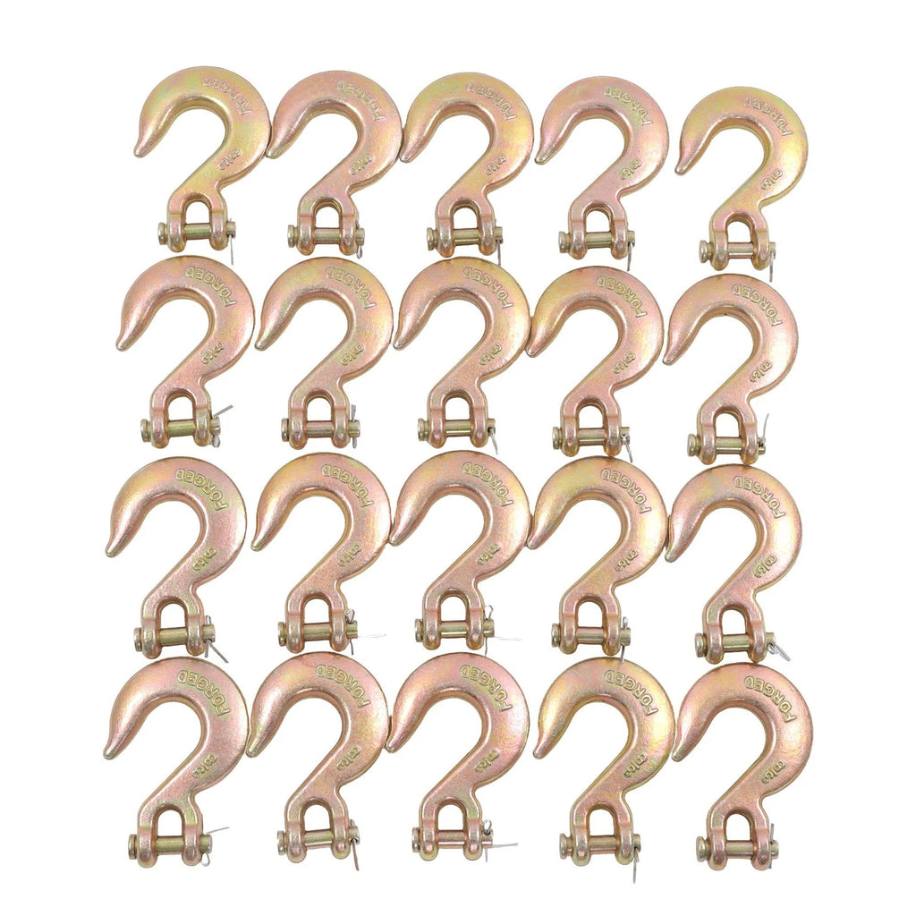20 Pack Clevis Slip Hooks for Tow Chains (3/8 Inch, 6,600 LBS WLL)