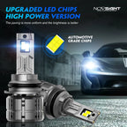 4X 9005+9006 LED Headlight Bulbs Kit for NOVSIGHT (High Low Beam, 6500K)