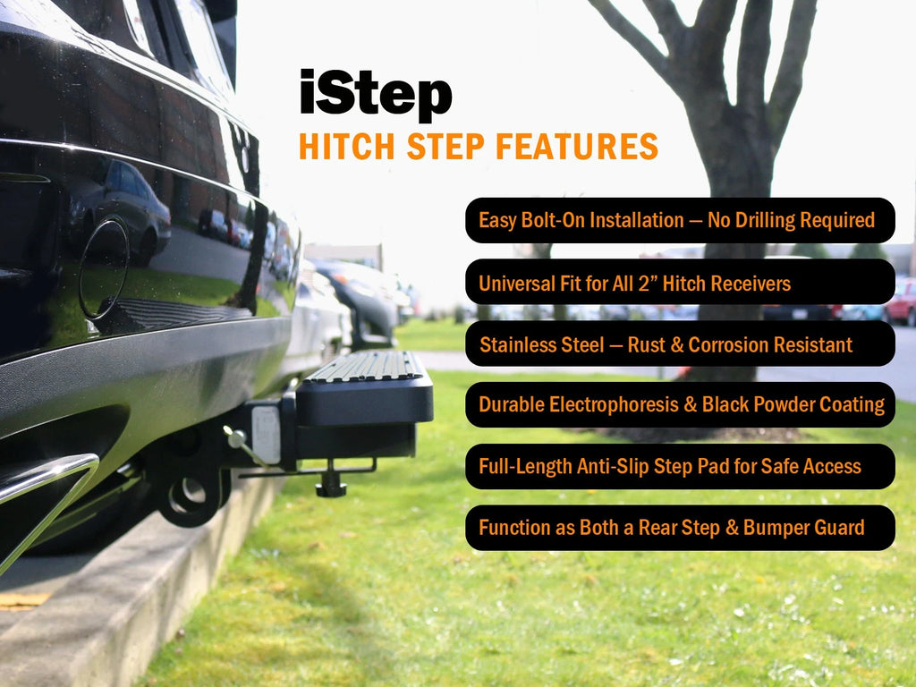 Aluminum Rear Trailer Hitch Step for Receiver 2" Tube