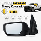 Left Side Mirror for Chevrolet Colorado (2023–2026) w/BSD, Heated, Camera, 6 Pins