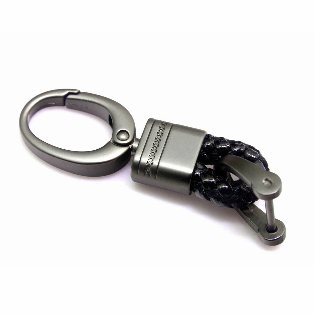Genuine Leather Universal Key Remote Ring Strap Keychain Holder for Gun Metal (-)