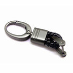 Genuine Leather Universal Key Remote Ring Strap Keychain Holder for Gun Metal (-)