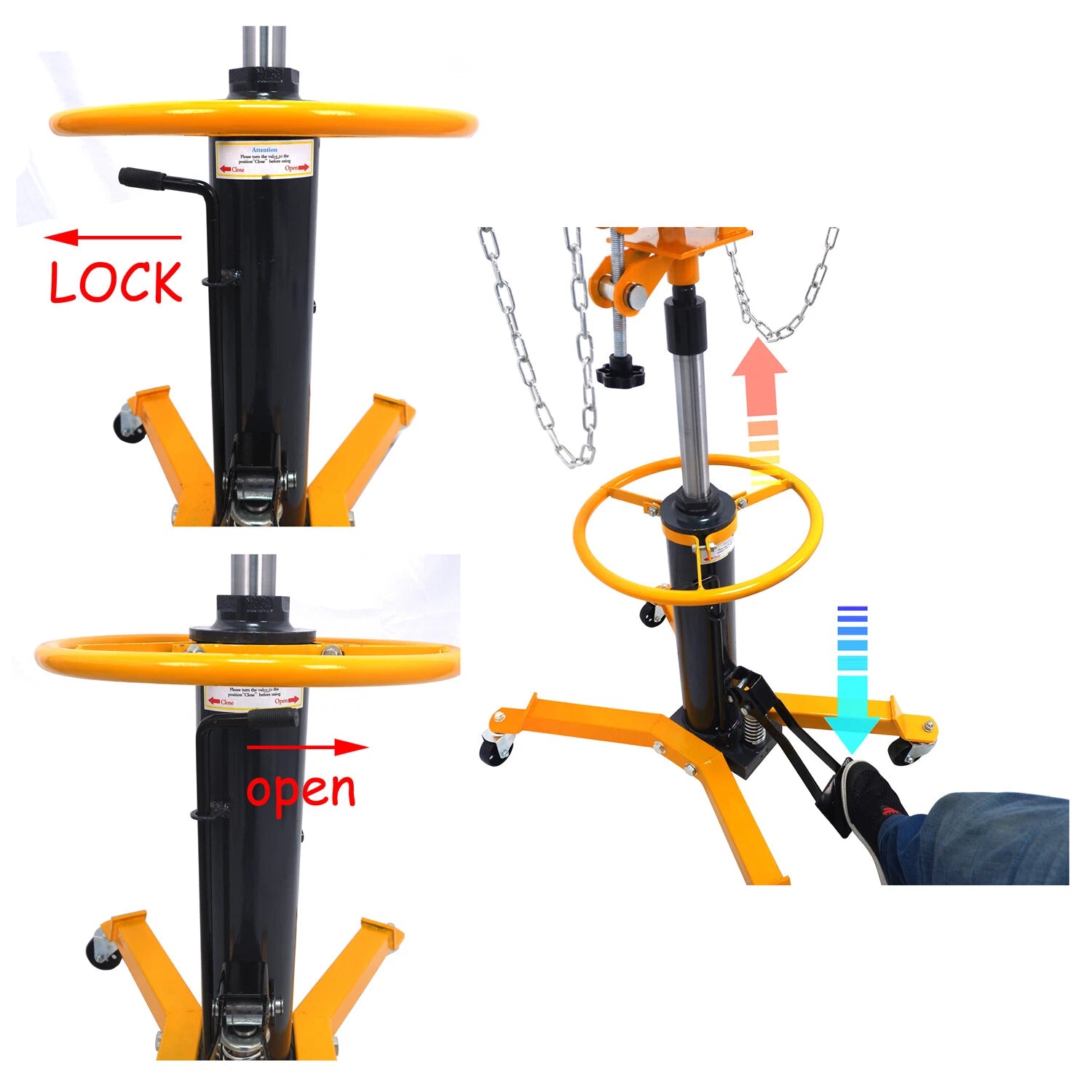 Hydraulic Transmission Jack 1100 lbs 2 Stage for Car Lift (Universal)