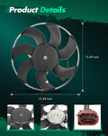 A/C condenser cooling fan for Audi A3, Volkswagen Jetta, Beetle (2000–2016)