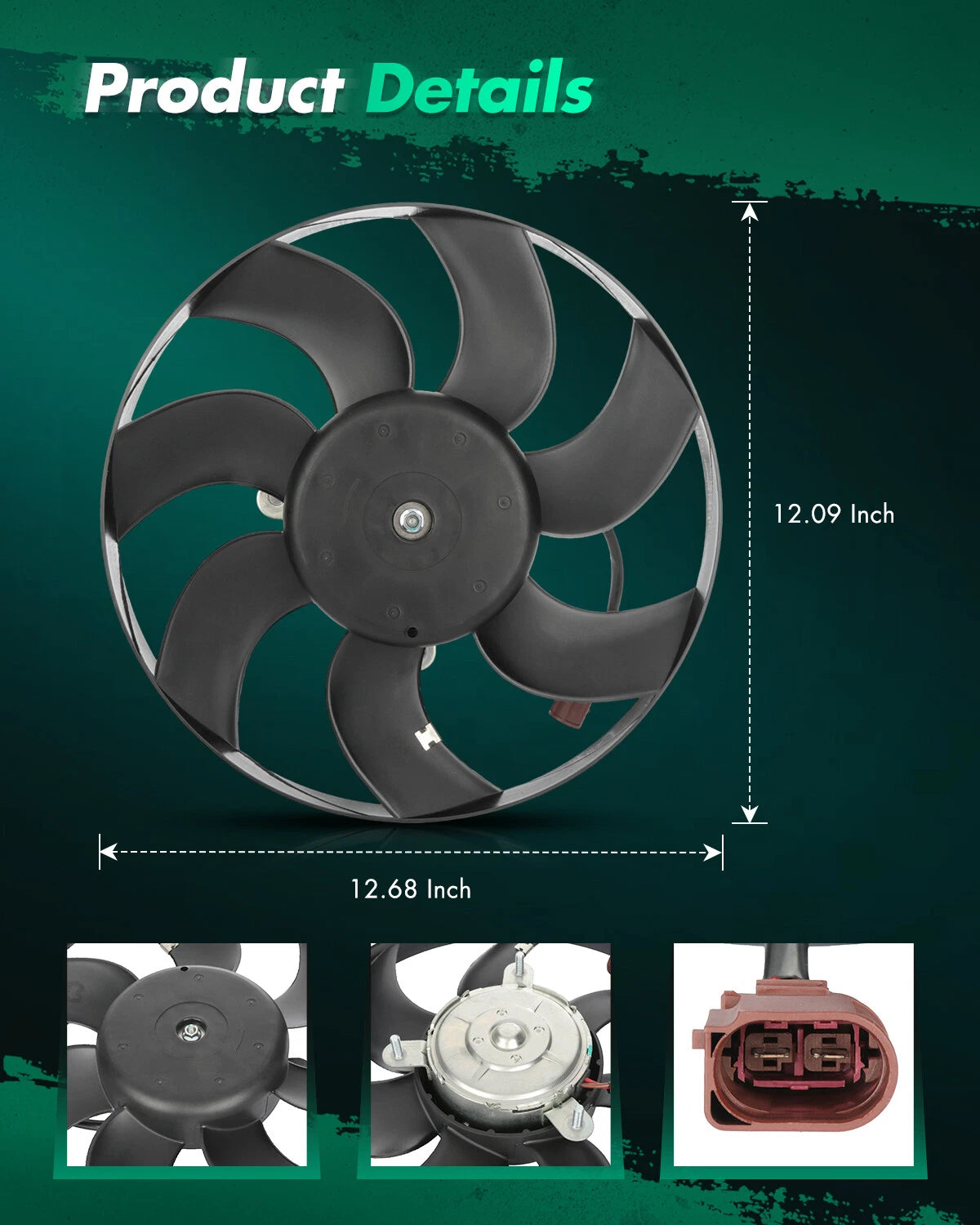 A/C condenser cooling fan for Audi A3, Volkswagen Jetta, Beetle (2000–2016)