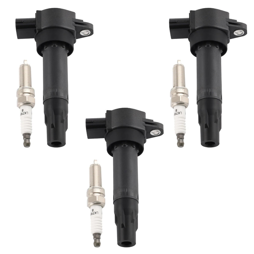 Pack of 3 Ignition Coils + Spark Plugs for Smart Fortwo 1000CC L3 (2008–2015) UF681