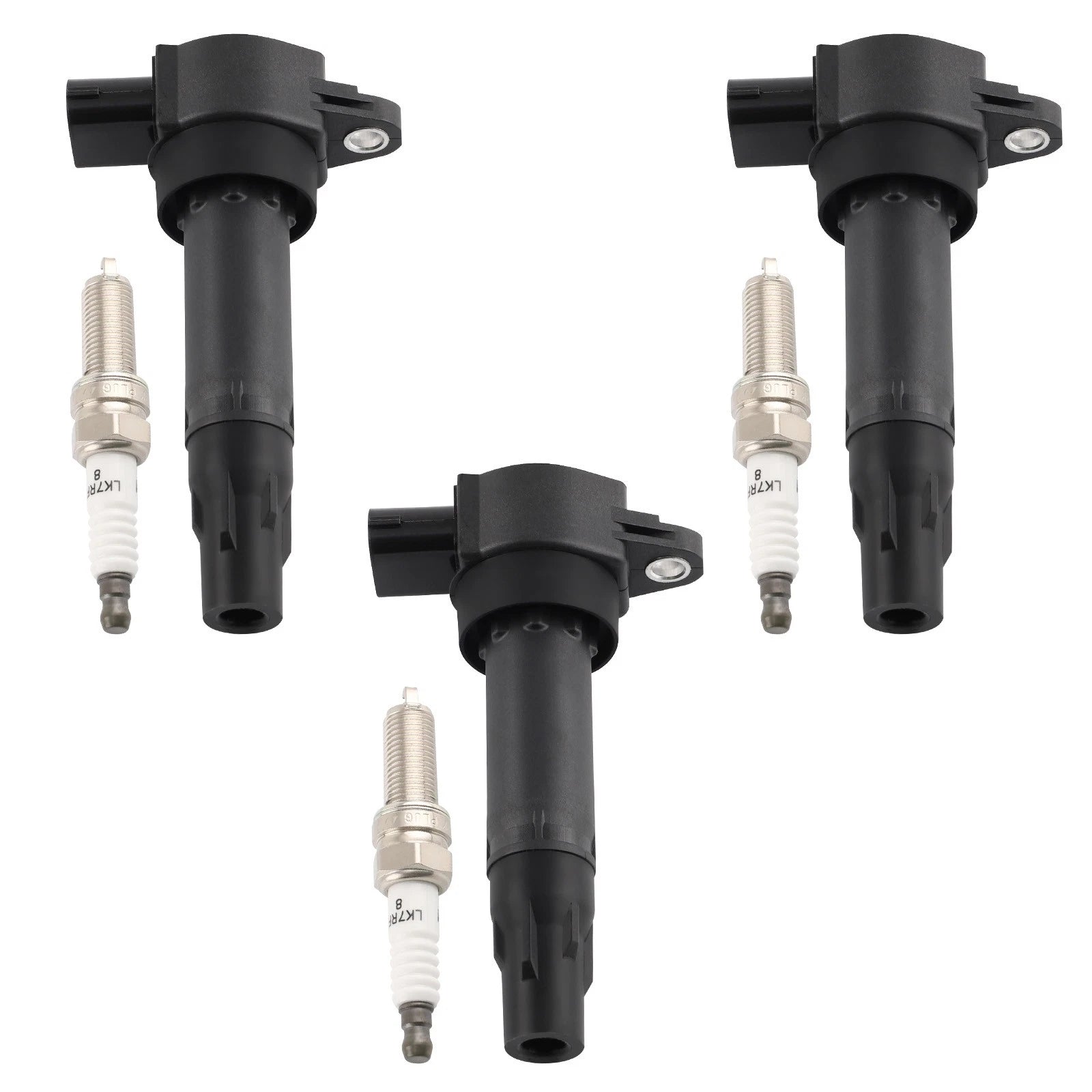 Pack of 3 Ignition Coils + Spark Plugs for Smart Fortwo 1000CC L3 (2008–2015) UF681