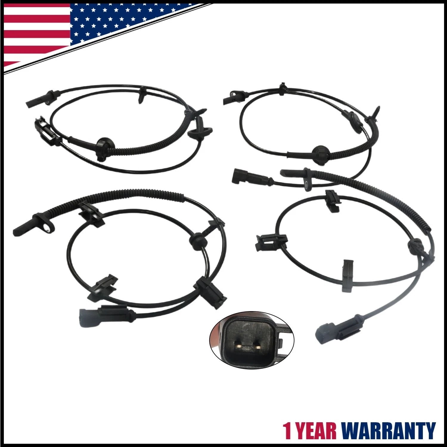 Set of 4 ABS Wheel Speed Sensors for Chevy Traverse 2009–2017