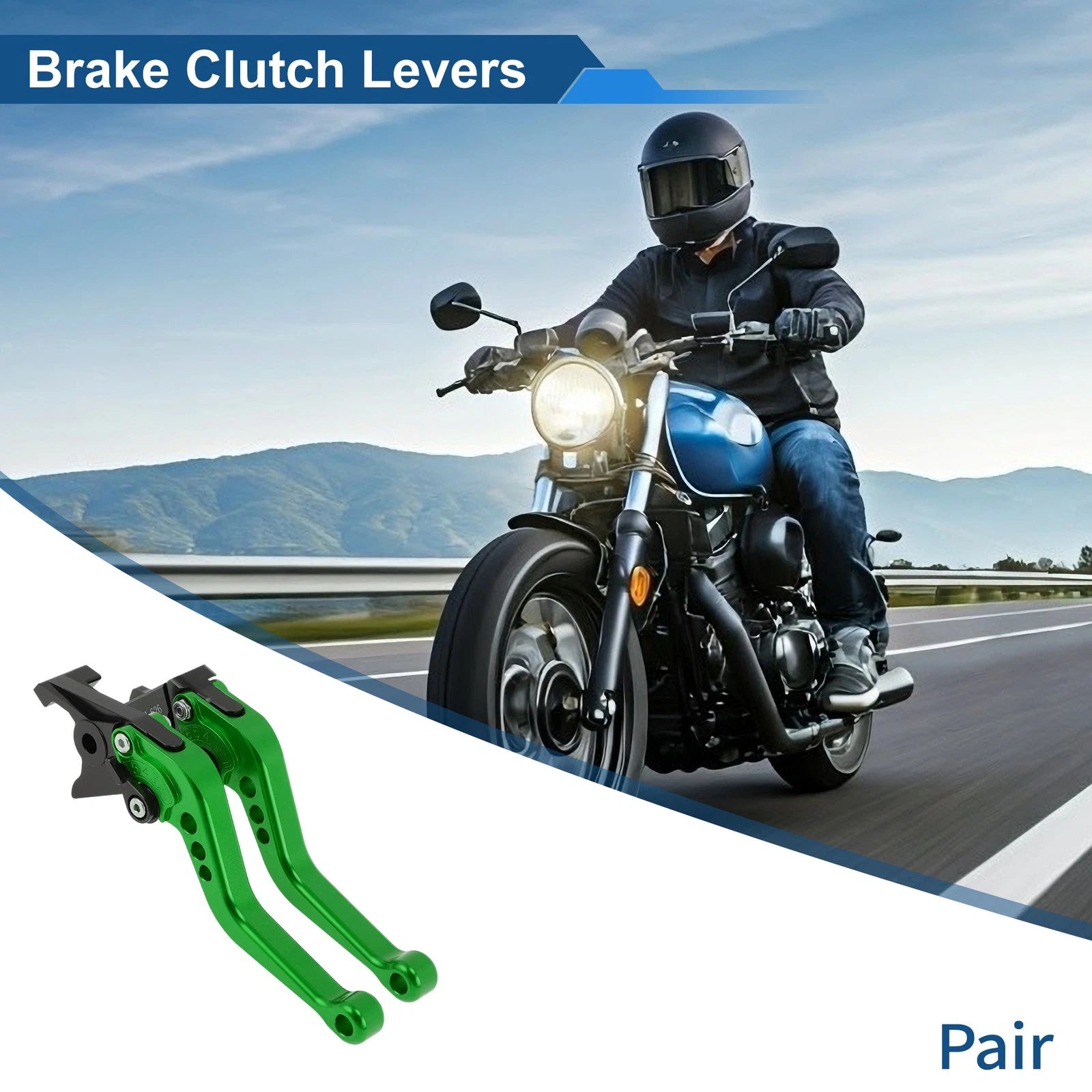 Adjustable Short Brake Clutch Levers for Honda CB599/CB600 Hornet (1998–2006) Green
