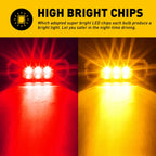 Set of 4 Red Amber LED Side Marker Lights for Truck Trailer