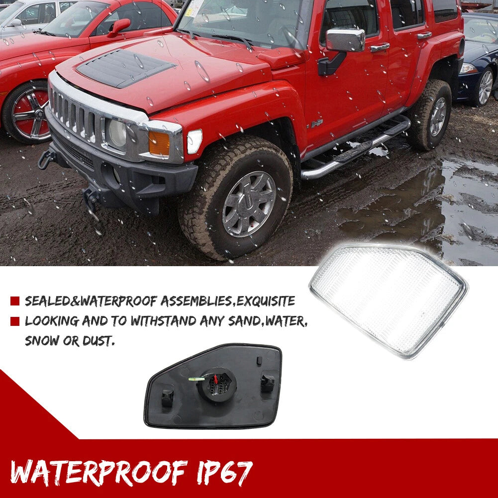 Clear White Fender Side Marker Lights for Hummer H3, H3T (2005–2010)