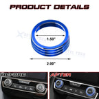 2PCS Blue AC Climate Control Knob Ring Cover for Honda Civic 2016-2021