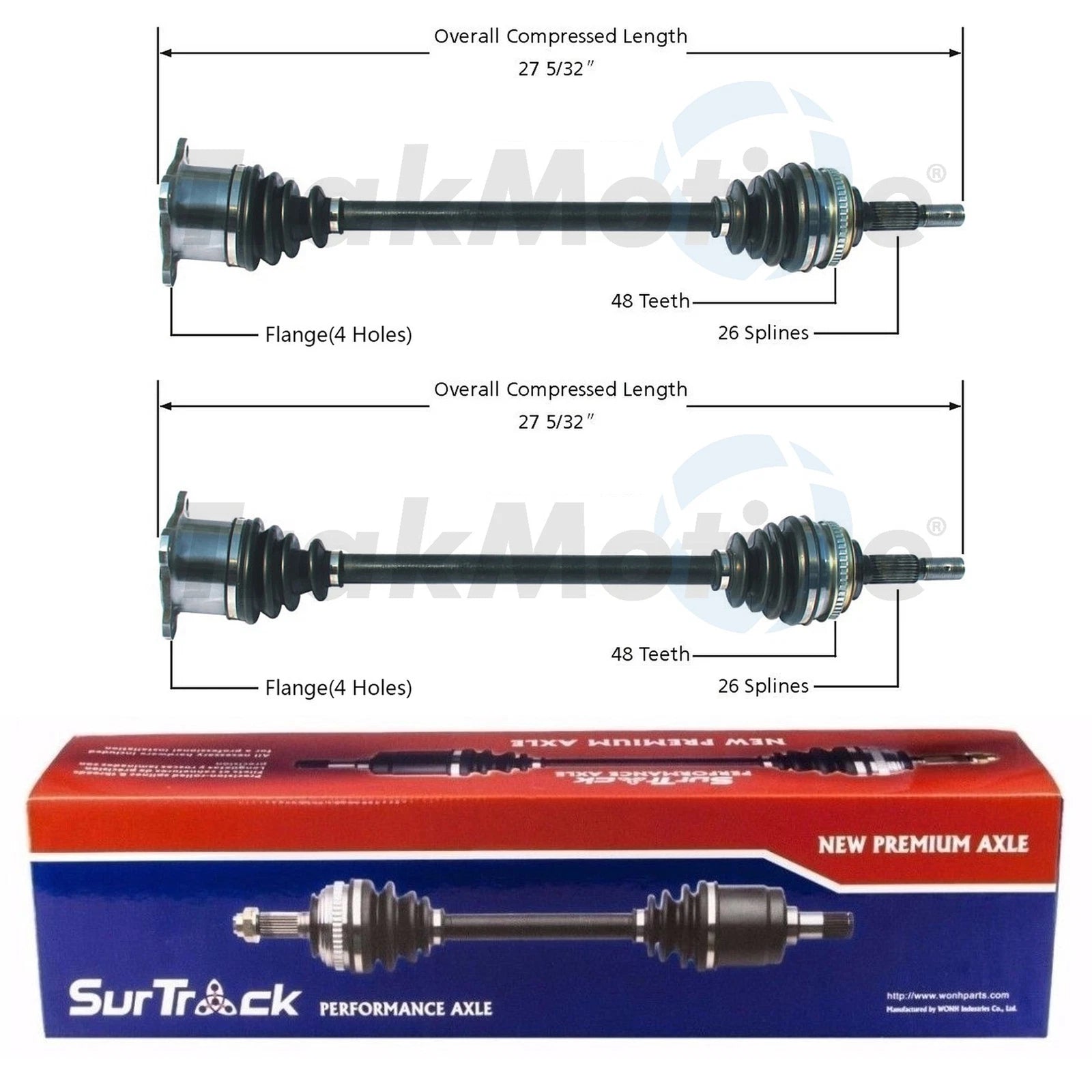 2X Rear CV Joint Axle Shafts for Toyota Highlander Lexus RX300 (2001–2007)