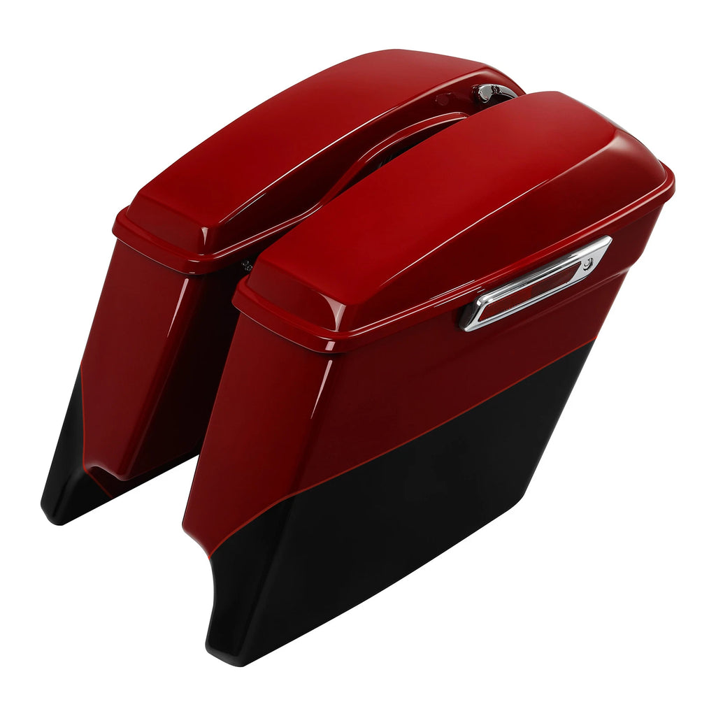 5" Stretched Hard Saddlebags for Harley Touring (2014–2023) Billiard Red/Vivid Black