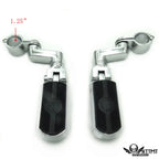 Chrome 1 1/4" Gear Skull Foot Peg Clamp for Harley Sportster Touring Dyna