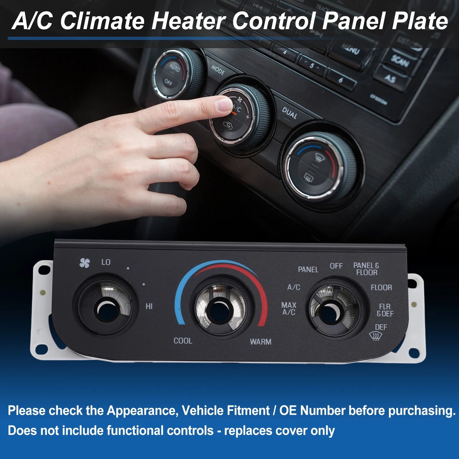 A/C Climate Heater Control Panel Plate for Ford F-150 (2004–2008) OE 2L3Z-19980-BA