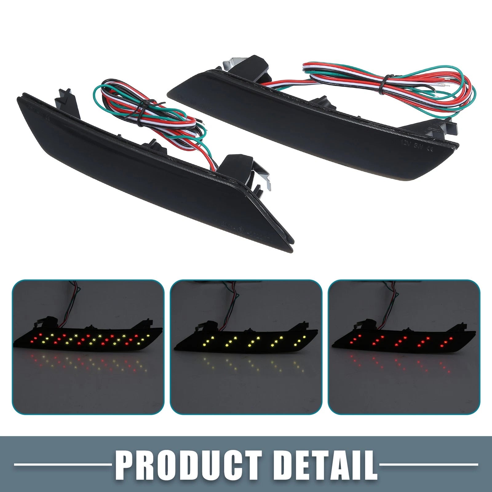 LED Smoked Rear Bumper Reflector Brake Light 33555TR0A51 for Honda Civic (2013–2015)