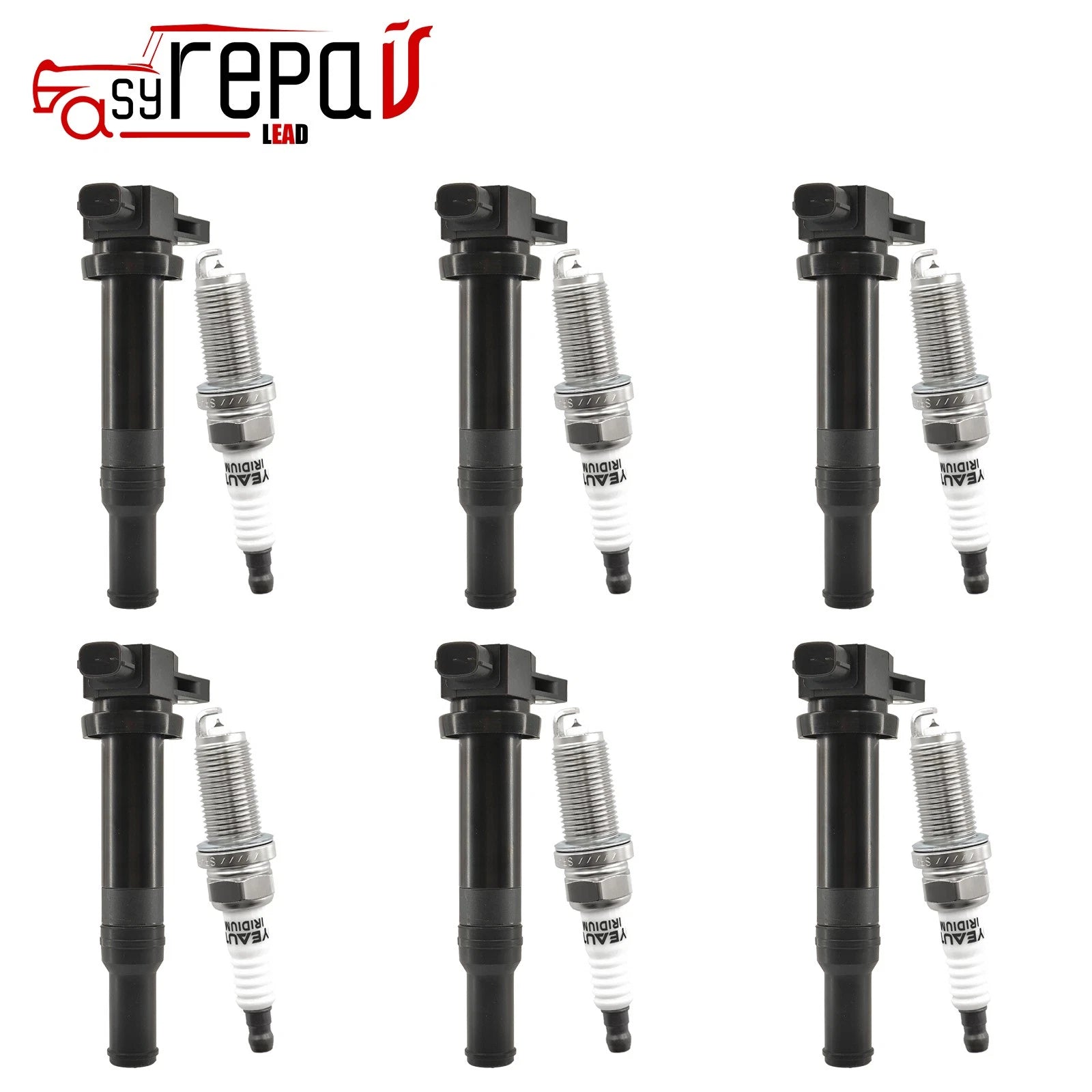 6X Ignition Coil + Spark Plug for Hyundai Santa Fe (2006–2012) 8530411