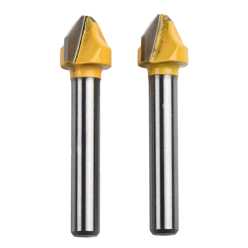 2pcs 90 Degree V-Shaped Router Bit for Woodworking Engraving Milling