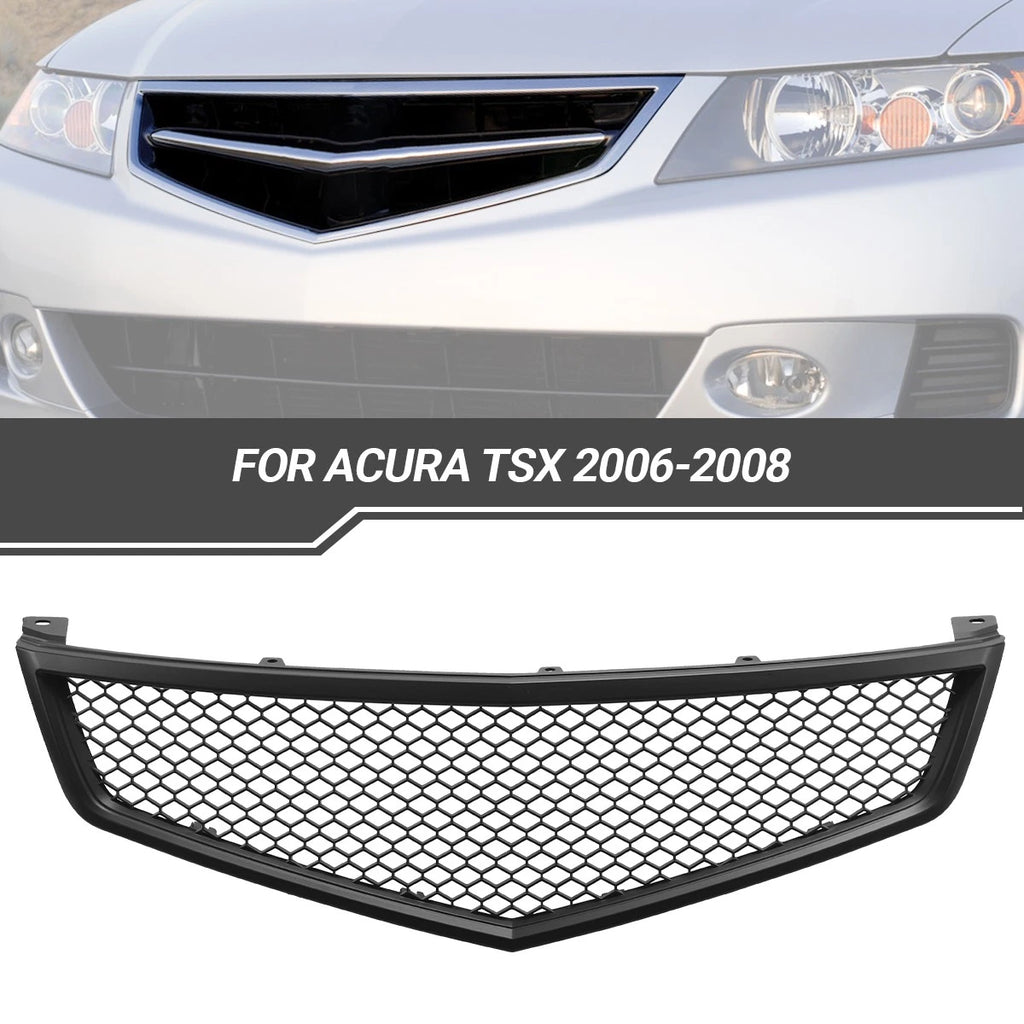 Front Bumper Grille for Acura TSX (2006–2008) Matte Black