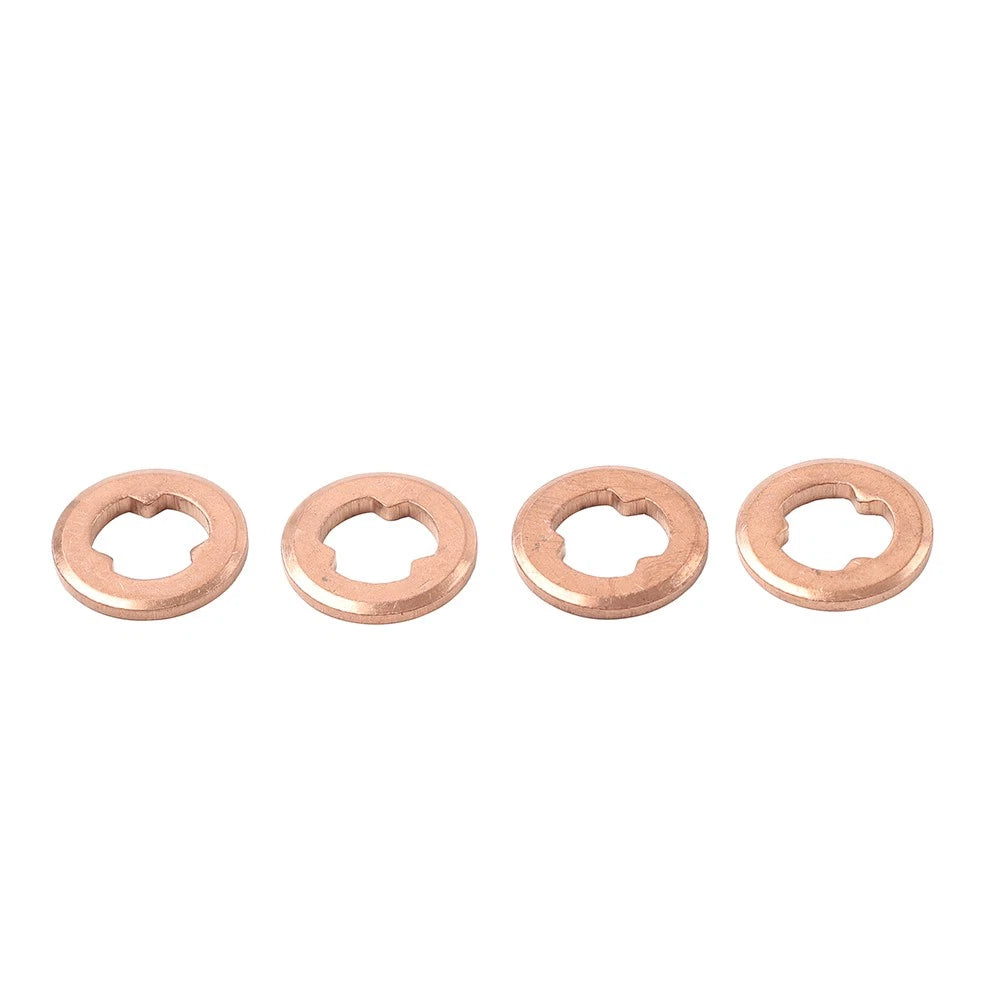 Set of 4 Copper Diesel Injector Nozzle Seal Washers for Mazda BT-50, Ford PJ PK