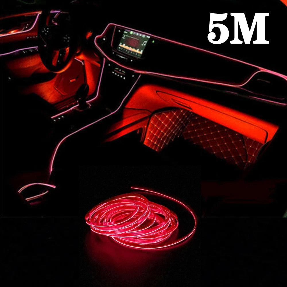 5M Red LED Interior Atmosphere Light Strip for Auto