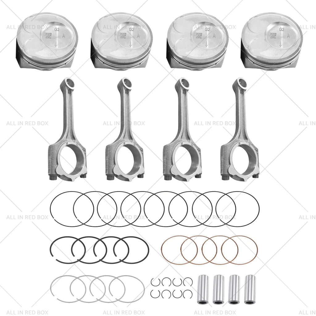 4X Piston & Rings Connecting Rod Kit for Kia Soul Forte Koup 2.0L (2014–2018)