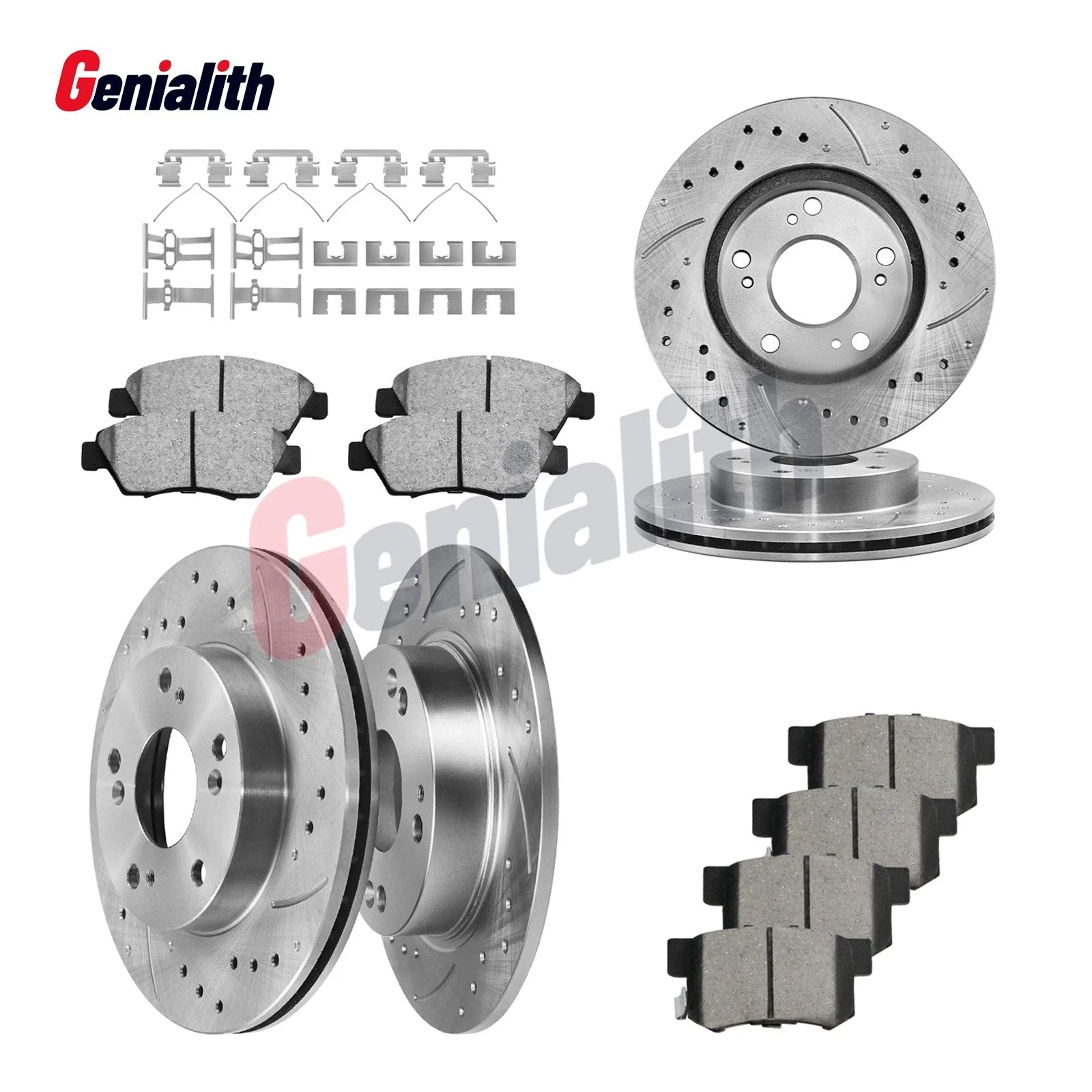 Front Rear Drilled Rotors Ceramic Pads for Honda Civic (2009–2011)