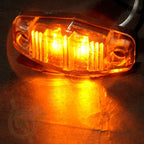 2X Clear/Amber LED Side Marker Lights for Universal Trailer Truck