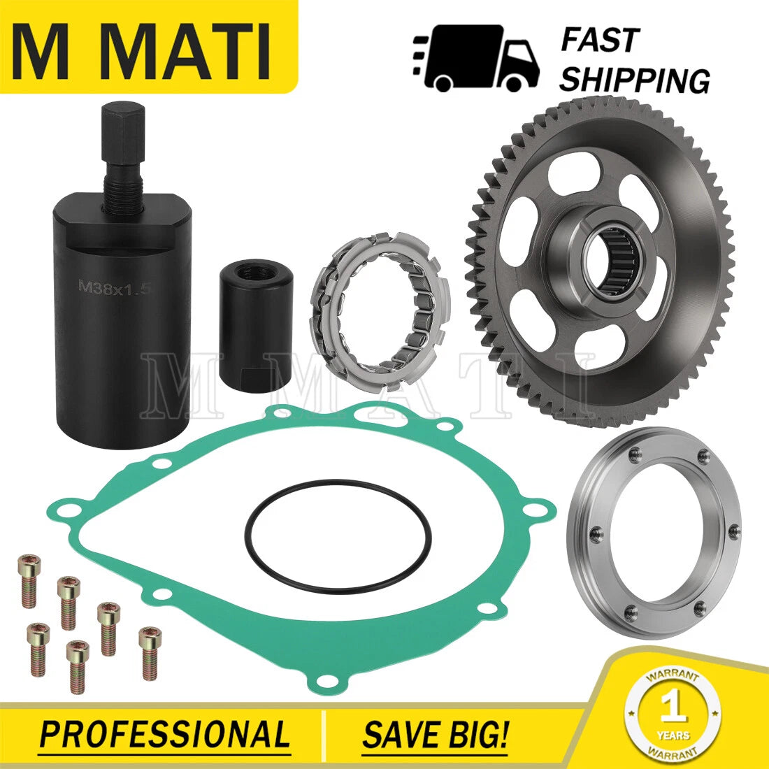 Starter Clutch Bearing Sprag & Idler Gear & Gasket Kit for Suzuki LTZ400 DRZ400 (2003–2009)