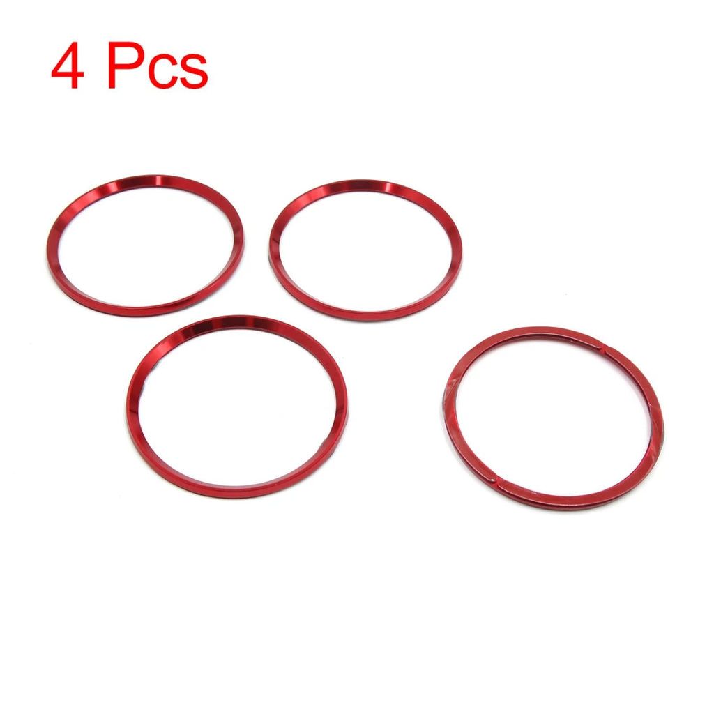 Set of 4 Red Aluminum Alloy Wheel Centre Hub Rings for Audi 