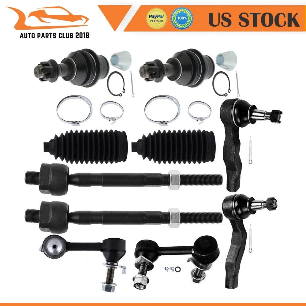 Set of 10 Front Steering Kit Tie Rod Ends Sway Bar for Infiniti G35 Nissan 350Z (2003–2007)