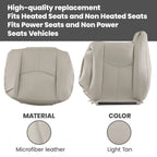 Front Leather Seat Cover for Chevy Tahoe GMC Yukon (2003–2006) Light Tan