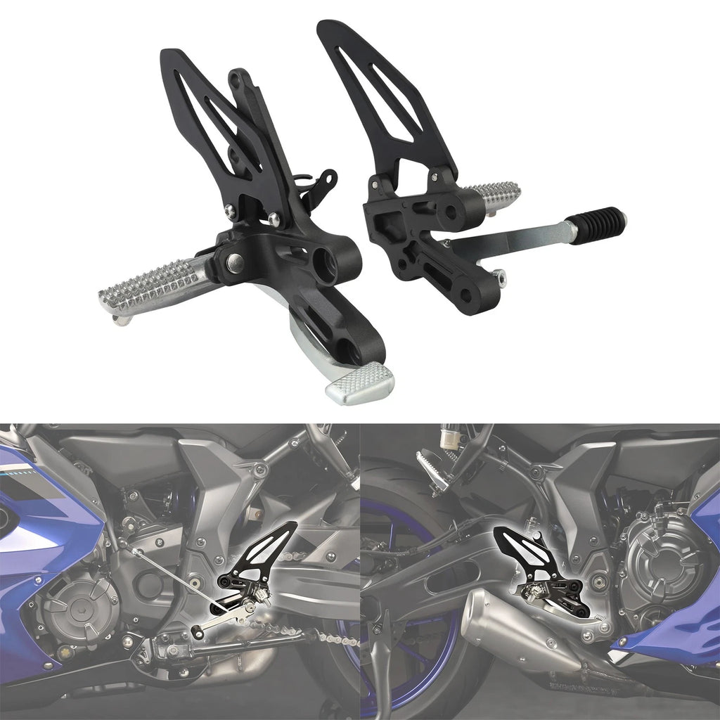 Set of 2 Front Foot Pegs Footrest Pedals Bracket for Yamaha YZF-R7 (2022–2024)