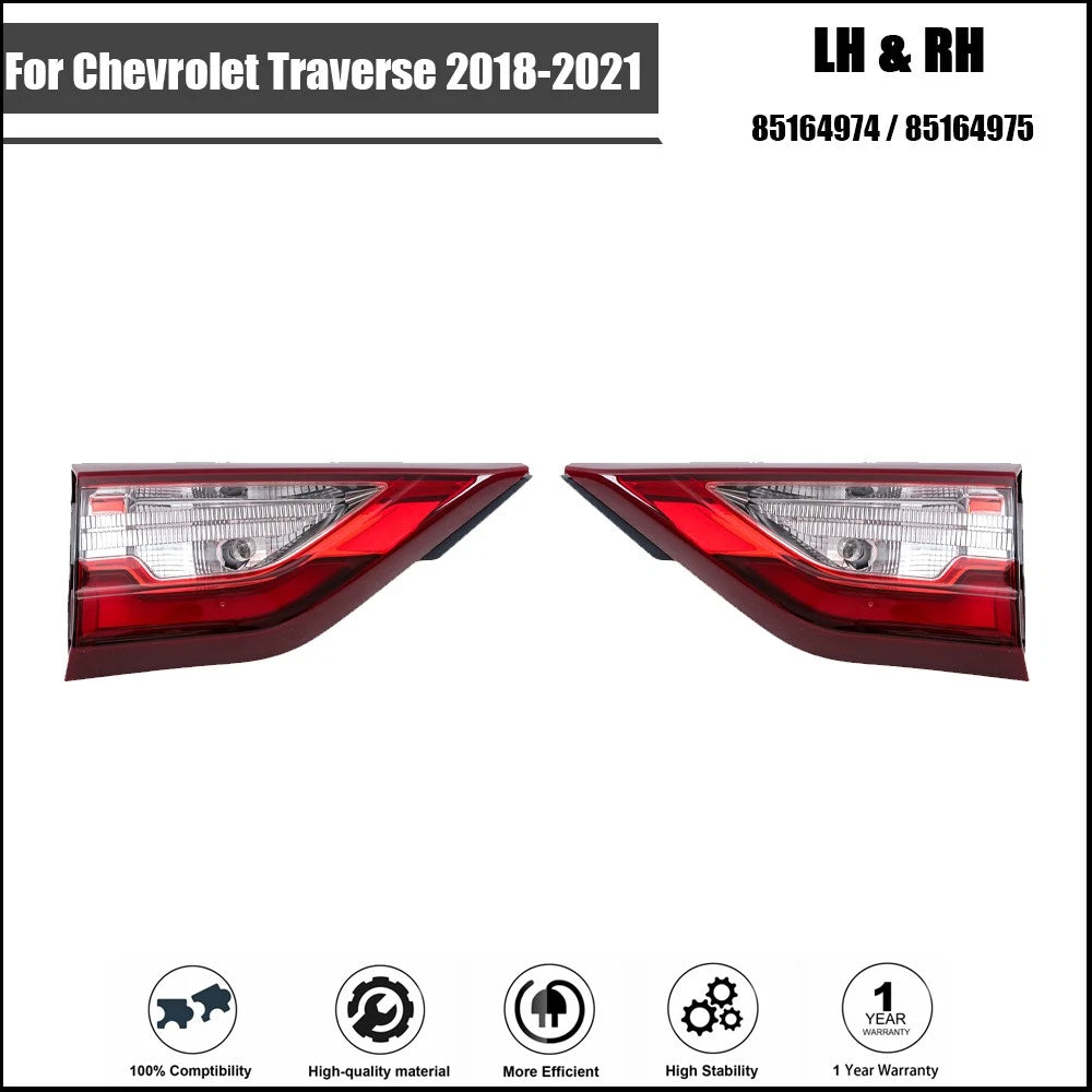 Red LED Tail Lights for Chevy Traverse (2018â2021) Inner Rear Pair