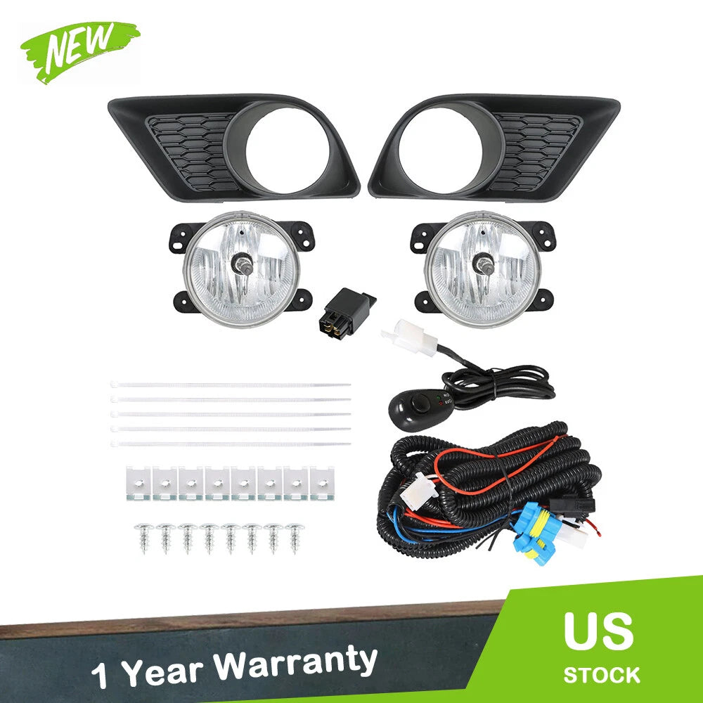 2X Fog Lights for Dodge (2011–2014) with Bulbs, Switch, Wiring Kits