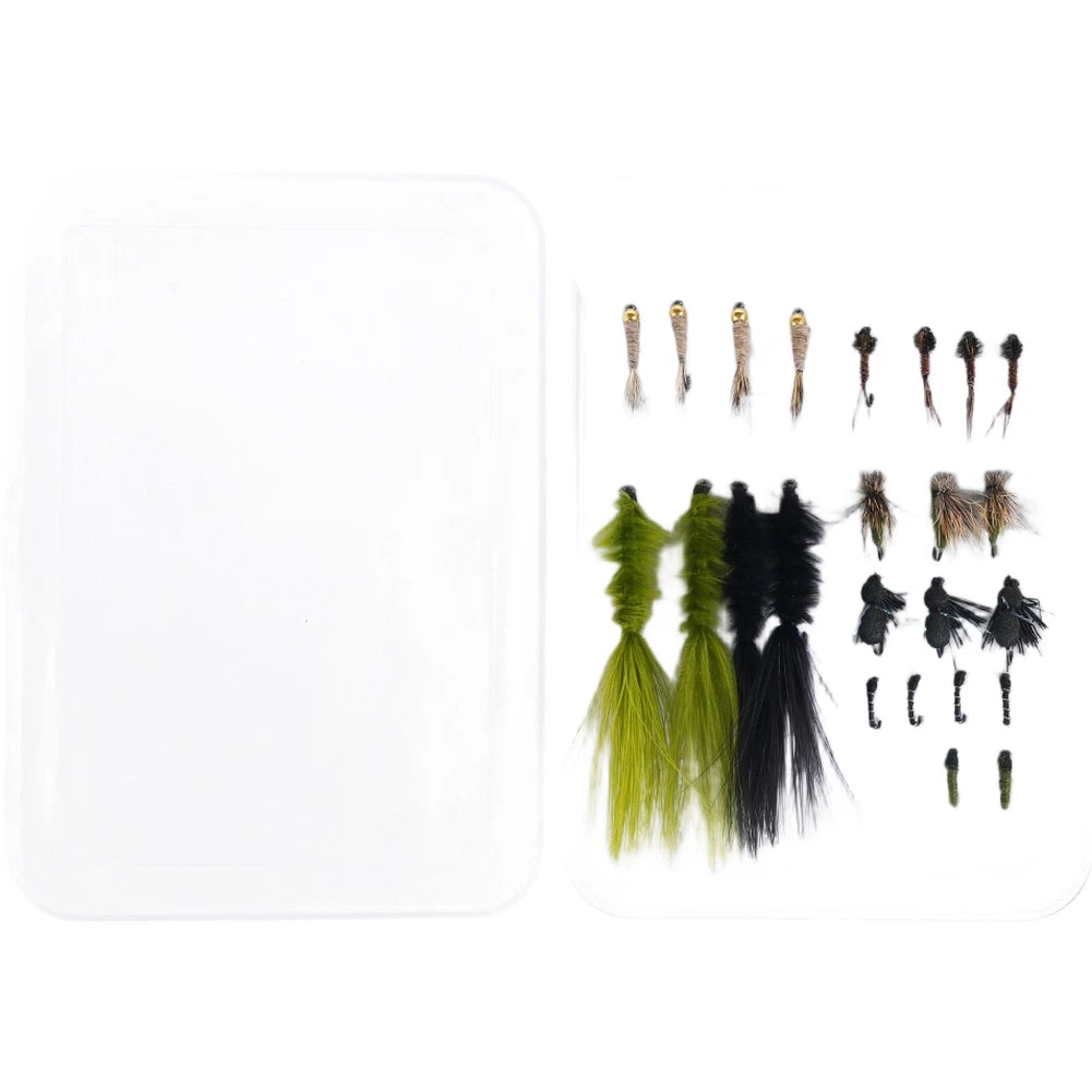 24pcs Fly Fishing Lures for Trout (Dry Wet Streamer)