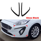 Gloss Black Front Bumper Fin Canards Splitter for Ford Fiesta MK8 (2018–2020)