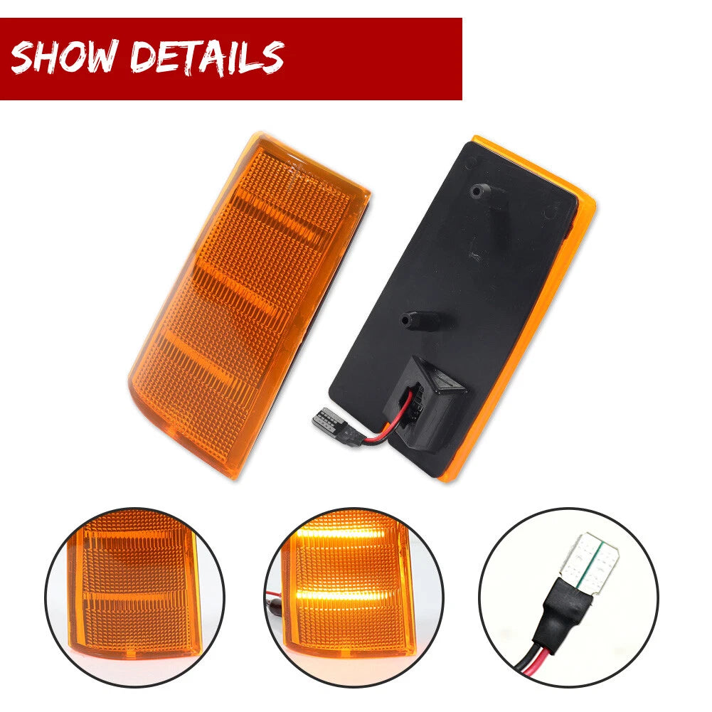 2X Amber LED Side Marker Lights for Chevy Impala/Caprice (1981–1985)