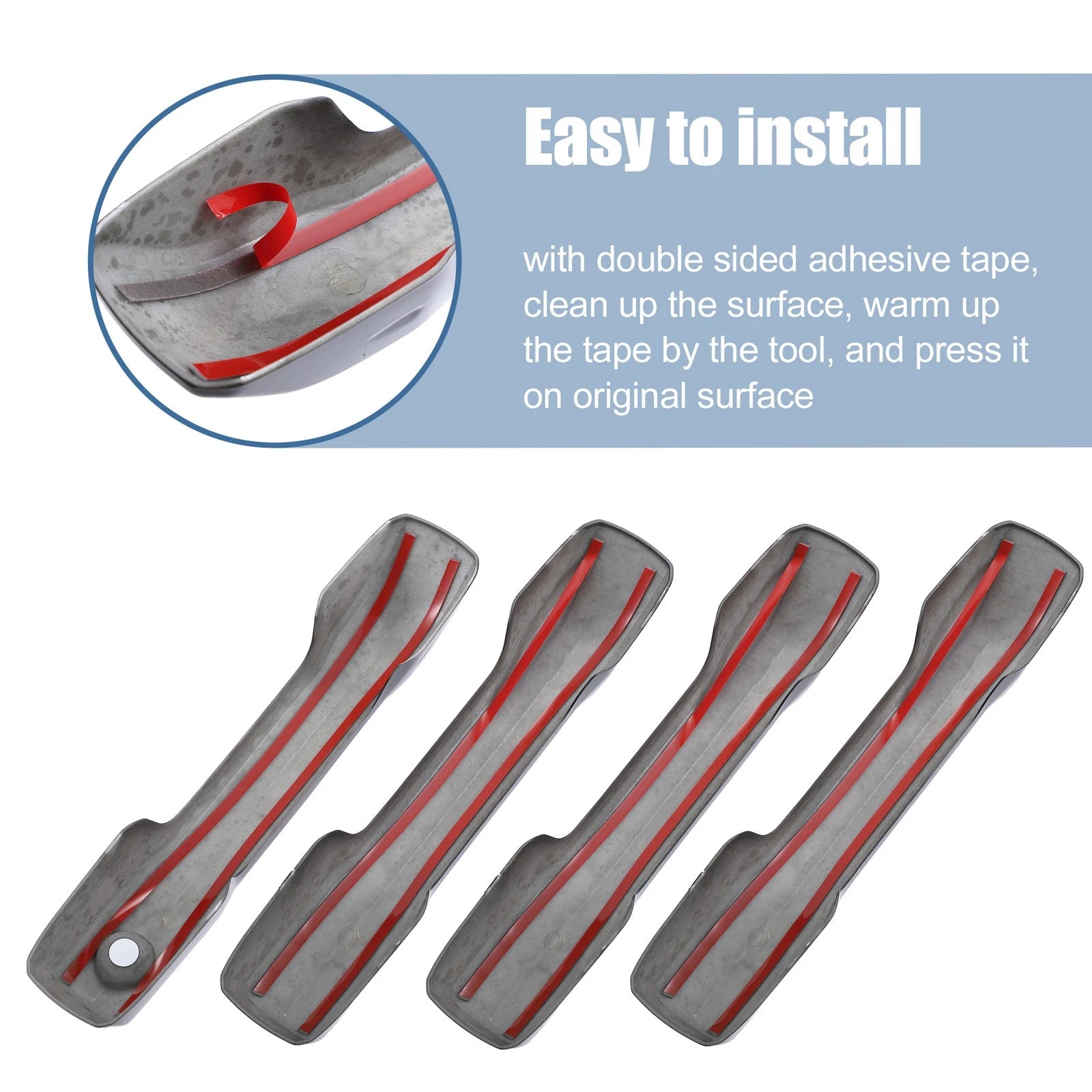 Set of 4 Exterior Door Handle Cover Trim for Toyota Tundra Sequoia (2007–2021)