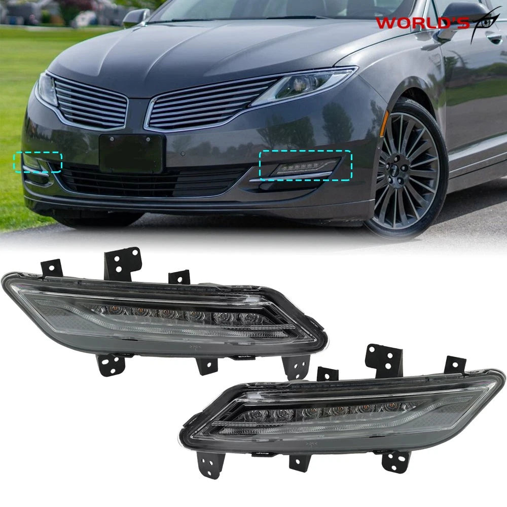 Pair Front LED Fog Lights for Lincoln MKZ (2013–2016)