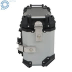 Set of 2 Silver Hard Saddlebags for Motorcycle (Universal)