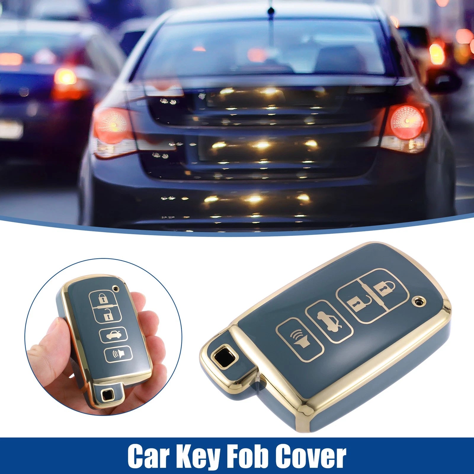 TPU Key Fob Cover for Toyota Avalon, Camry (2013–2020) - Blue