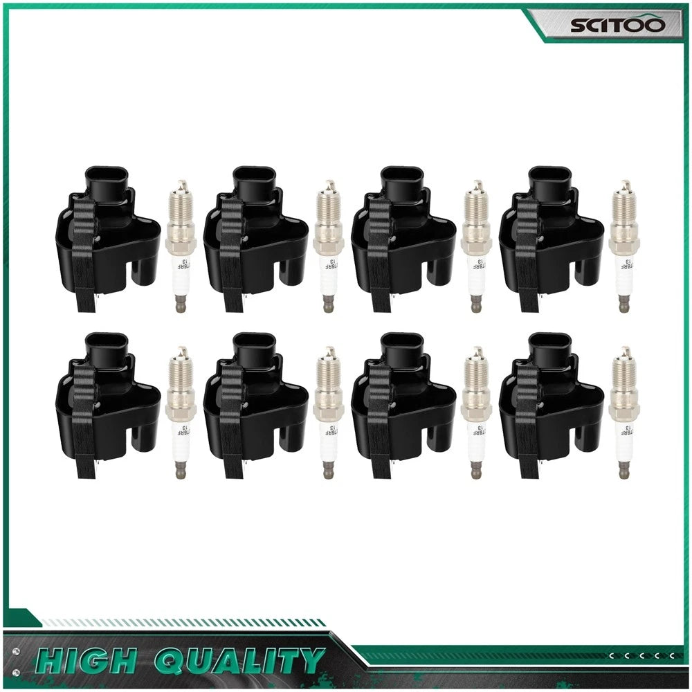 Ignition Coil Spark Plug for Chevrolet Silverado GMC Sierra 4.8L 5.3L (1999–2006)