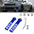 Sporty Blue Front Bumper Towing Belt for Dodge (2-Pack) (2015–2022)