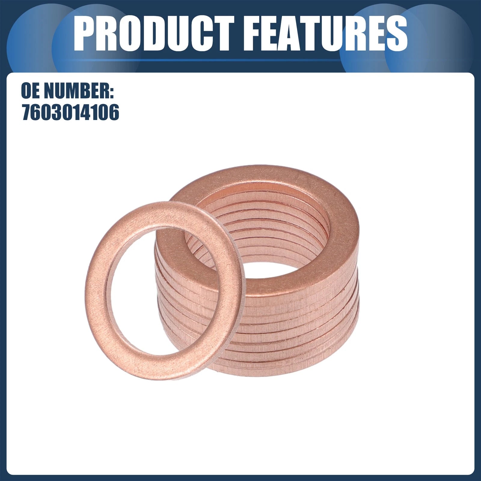 25pcs Oil Drain Plug Gaskets 14mm ID No.7603014106 for Mercedes-Benz A220 (2019–2023)