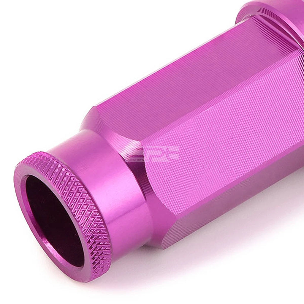 20 PCS Open End M12x1.25 50mm Tall Purple Universal JDM Lug Nut Set