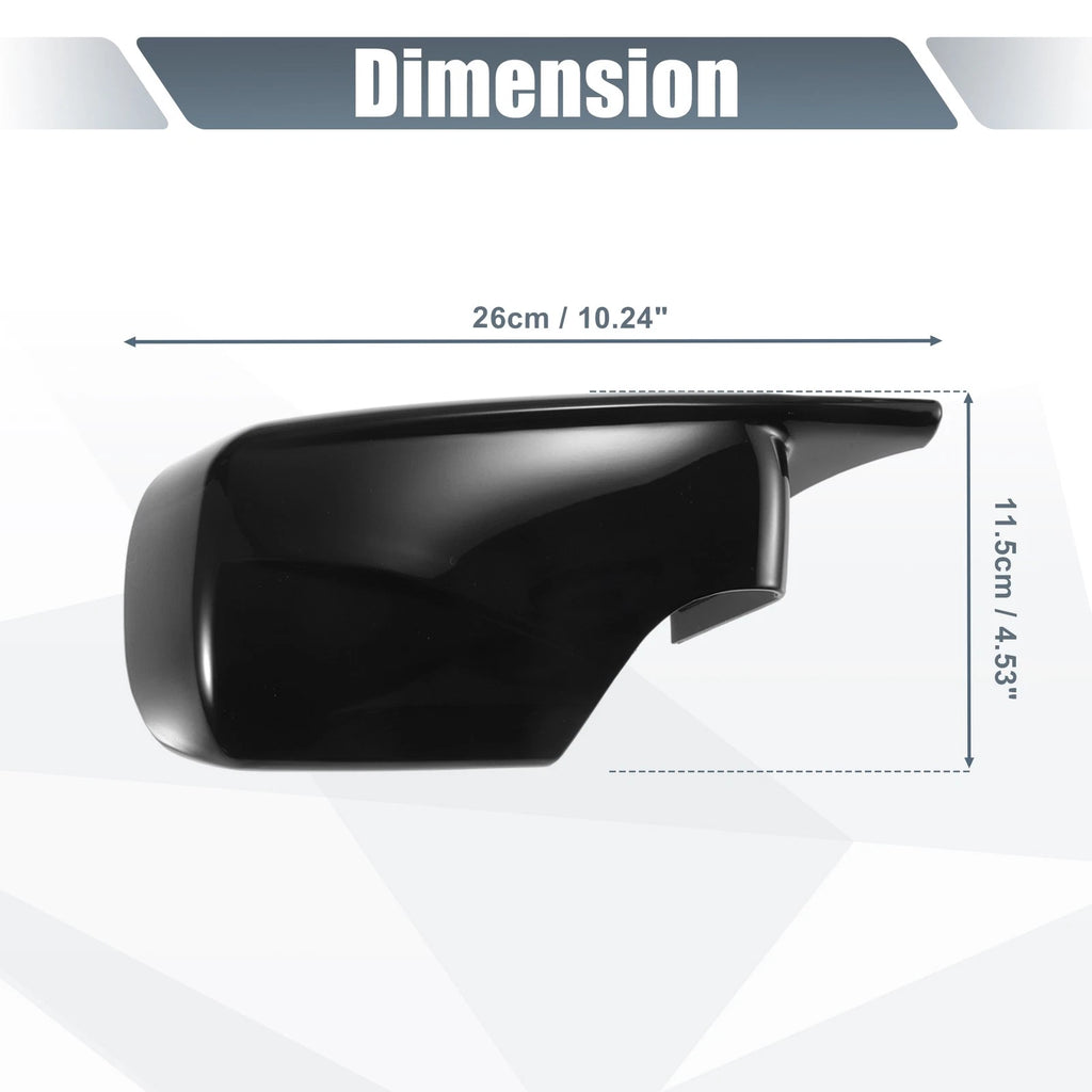 Pair Rearview Mirror Cover Cap Gloss Black for BMW E39 E46 325i 328i (1998–2005)