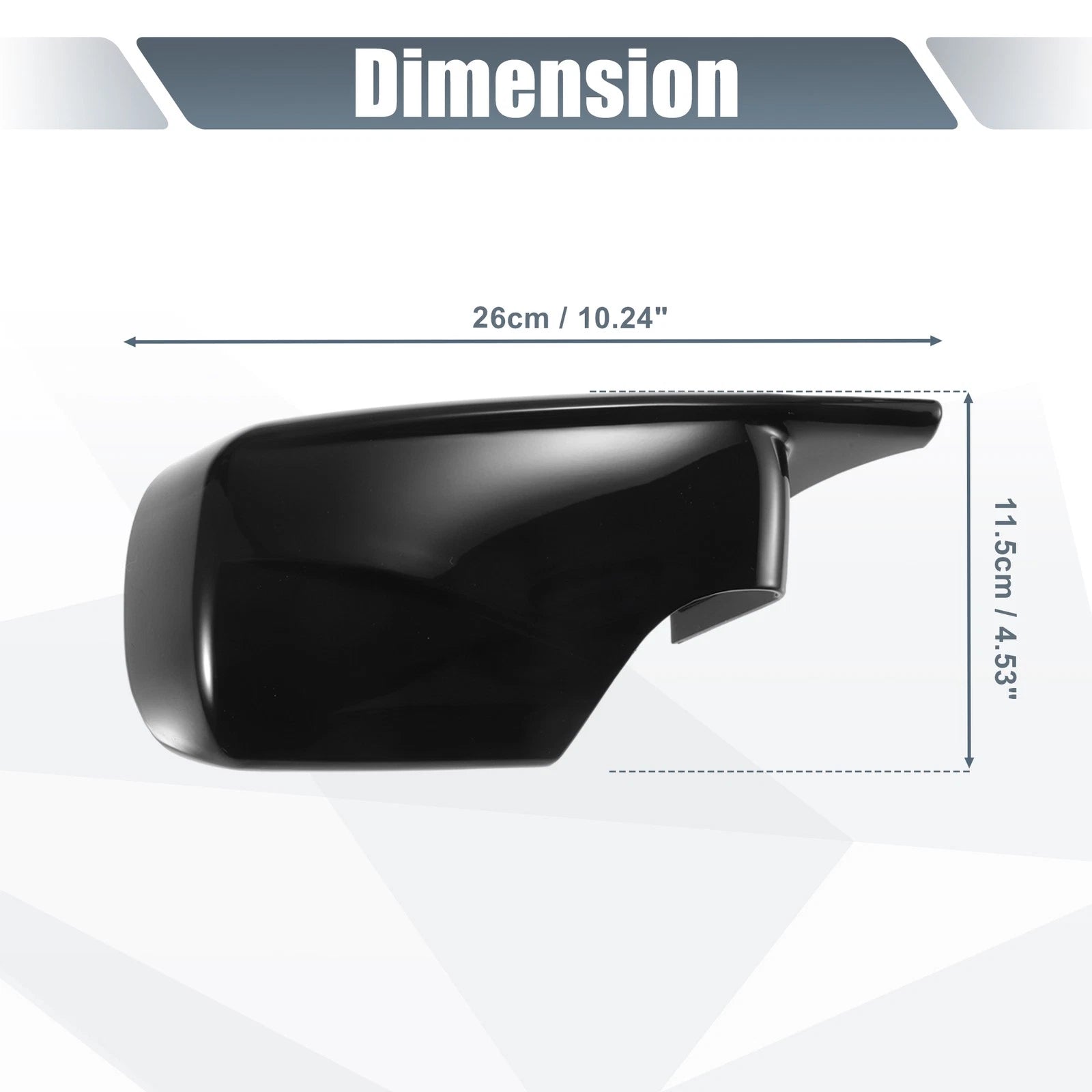 Pair Rearview Mirror Cover Cap Gloss Black for BMW E39 E46 325i 328i (1998–2005)